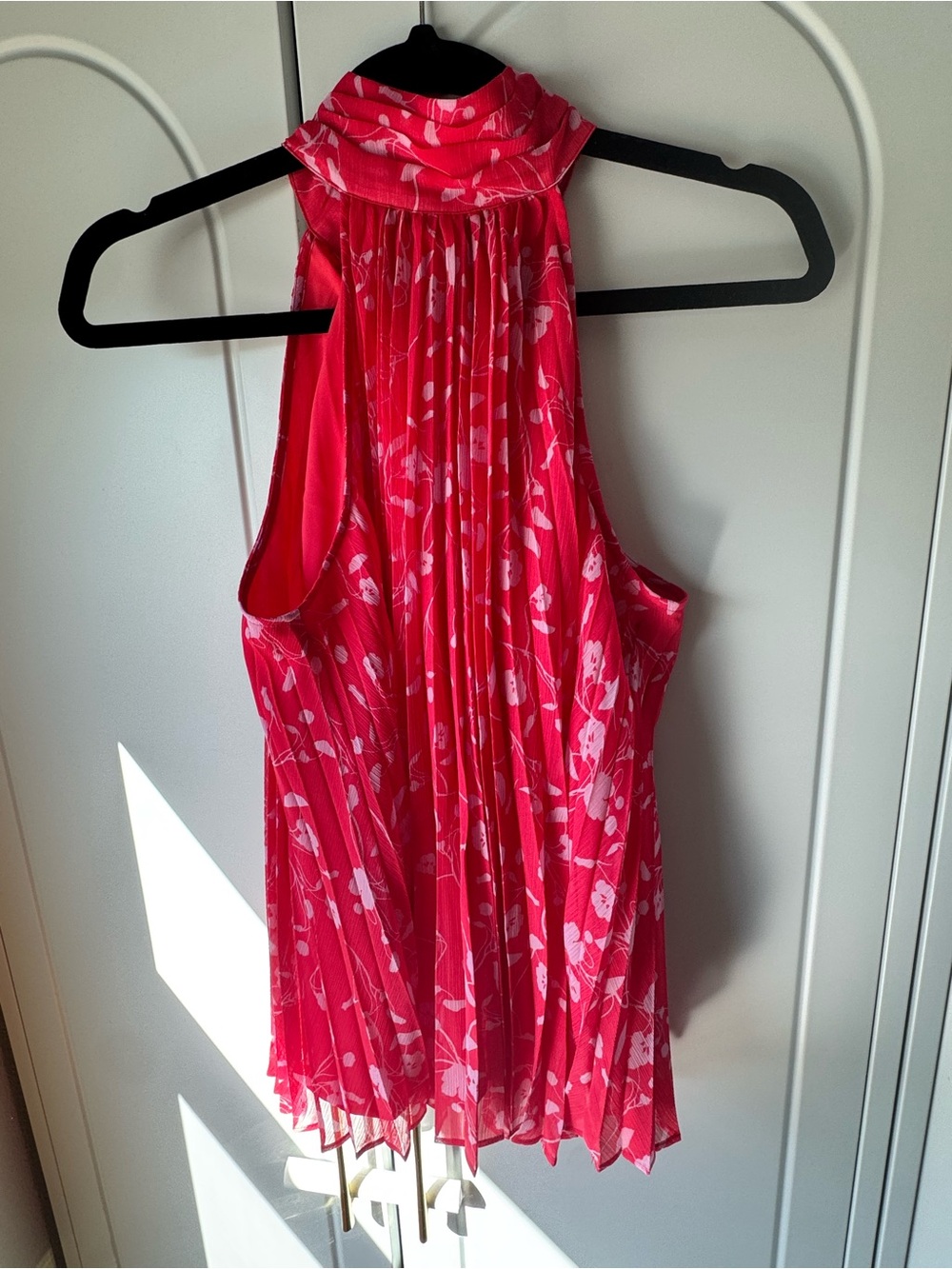 INC International Concepts Pink Floral Pleated Halter Top